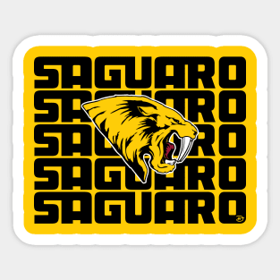 Saguaro Sabercats (Stacked - Black) Sticker